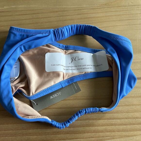 J. Crew Women’s Blue Scrunchie Strap Bikini Bottom XXS - Picture 5 of 5
